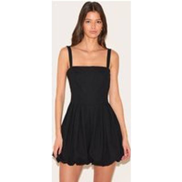 Black Twill Pleated Puffball Playsuit, Black - 4