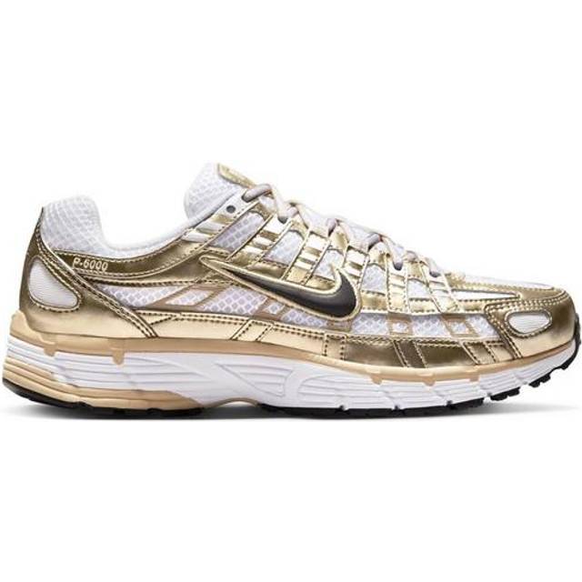 Nike Mens P-6000 Trainers White Black Grain Metallic Gold, 8