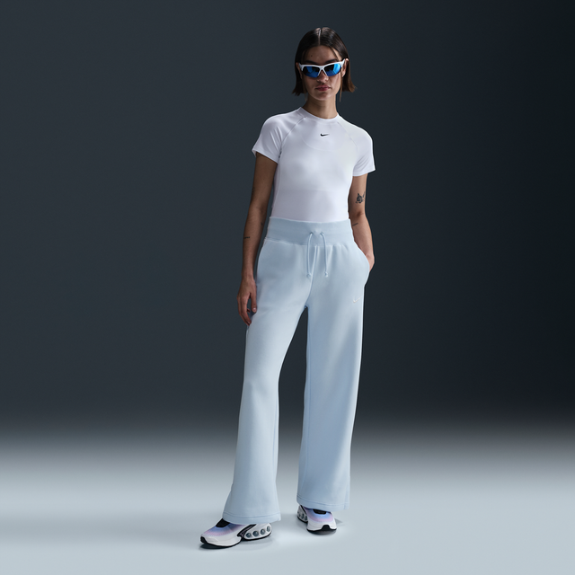 Nike Sportswear Phoenix Fleece Women's High-Waisted Wide-Leg Tracksuit Bottoms - Blue - Cotton/Polyester - XS (UK 4&#x2013;6)