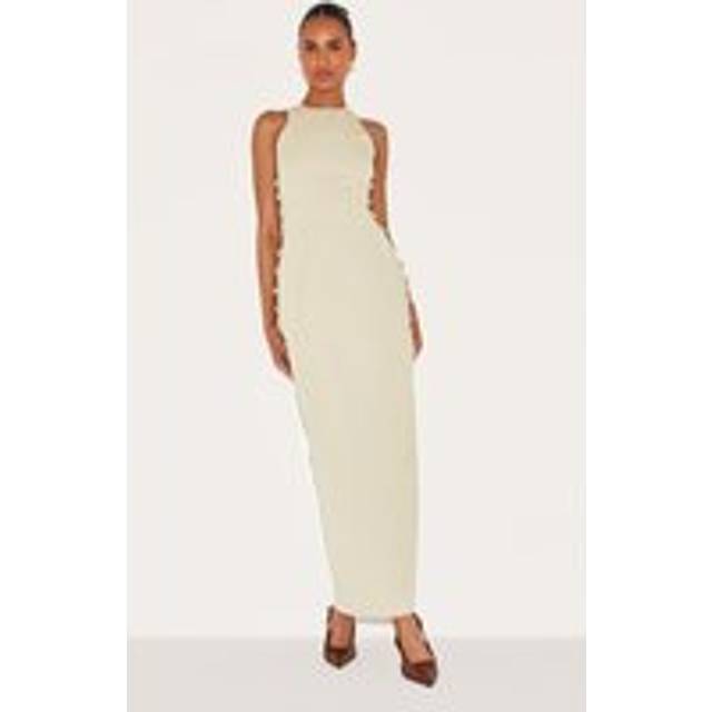 Sage Woven Racer Button Detail Midaxi Dress, Sage - 14
