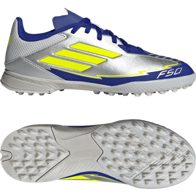 adidas F50 Messi League Tf La Vida Rapida - Silver/gul/lucid Blue Barn - Turf (Tf) - ['Silver'] (34)