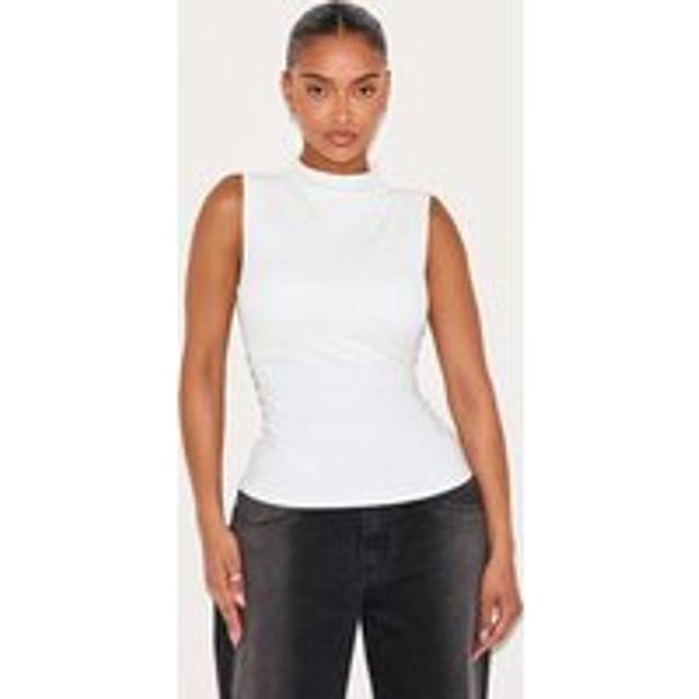 Shape White Built In Bra Sculpt Boat Neck Ruched Side Top, White - 16