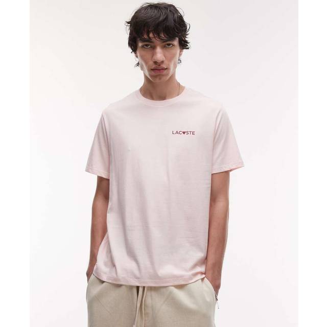 Lacoste Valentines Loungewear T-shirt Size S Pink / Red