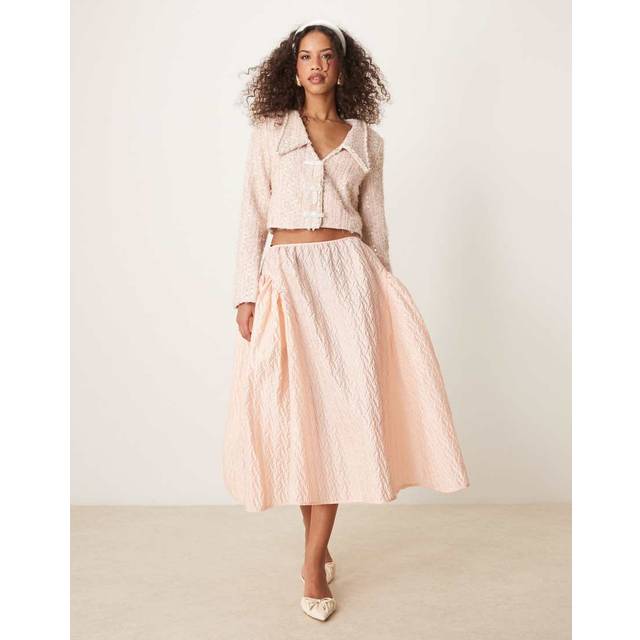 Sister Jane Dream Swift Jacquard Textured Midi Skirt, Pink