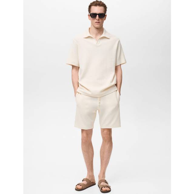 Mango Xavis Drawstring Shorts, Light Beige