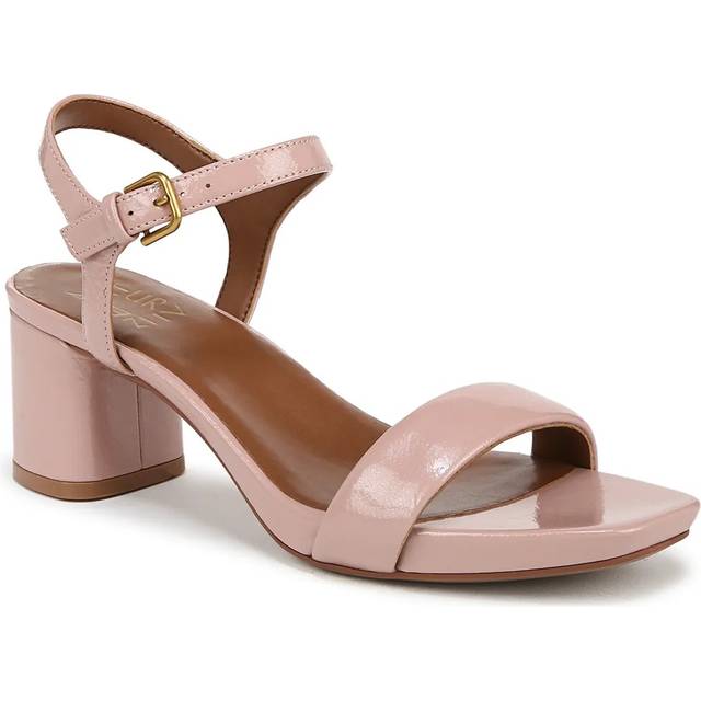 Naturalizer Izzy Dress Sandals, Cameo Blush Pink Leather, 5.0M Block Heels, Ankle Strap