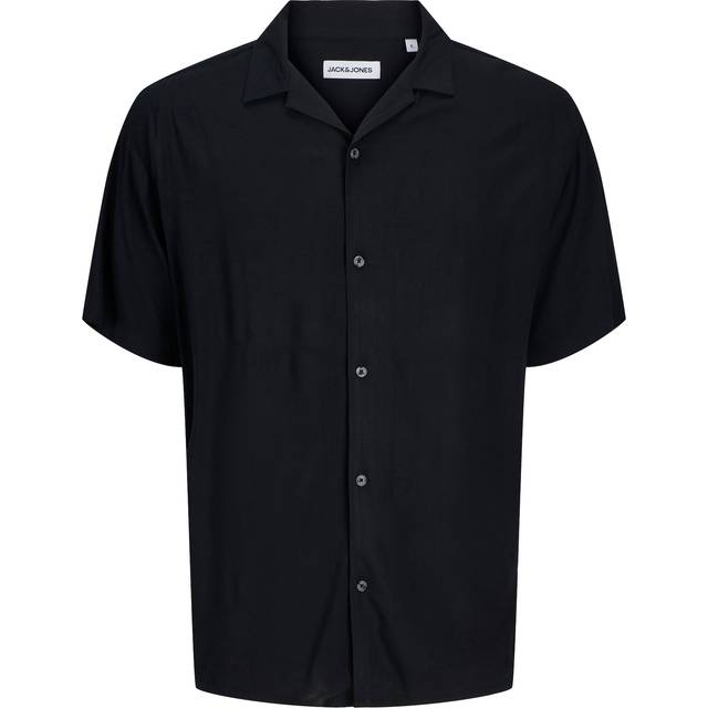 Jack & Jones Jack &amp; Jones Jeff Solid Resort Shirt - Black, Black, Size S, Men