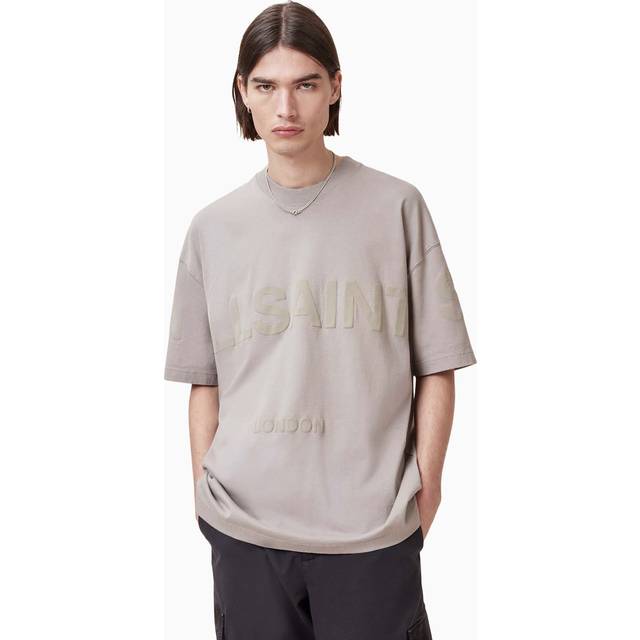 AllSaints Biggy Organic Cotton Oversized Crew T-Shirt, Chestnut Brown