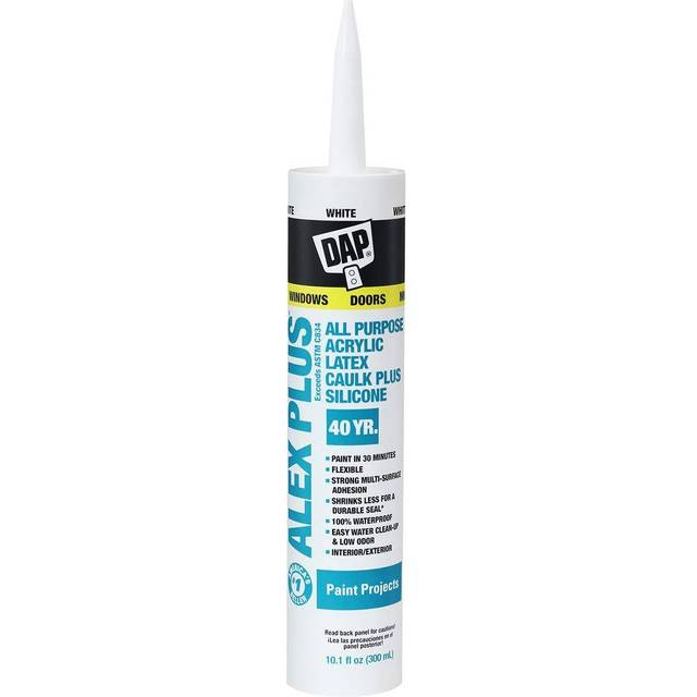 11 Oz White Acrylic Latex Caulk with Silicone 18152