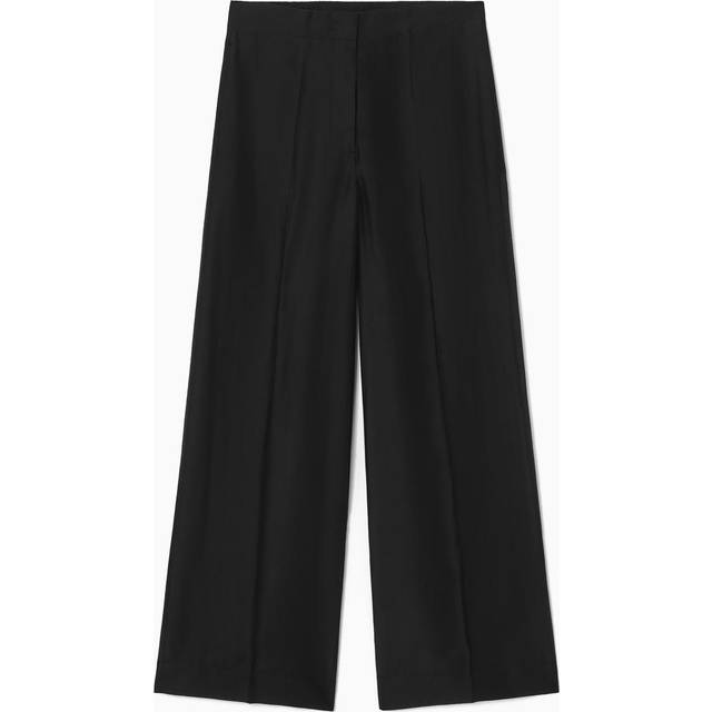Sheer Straight-Leg Trousers - Black - 40