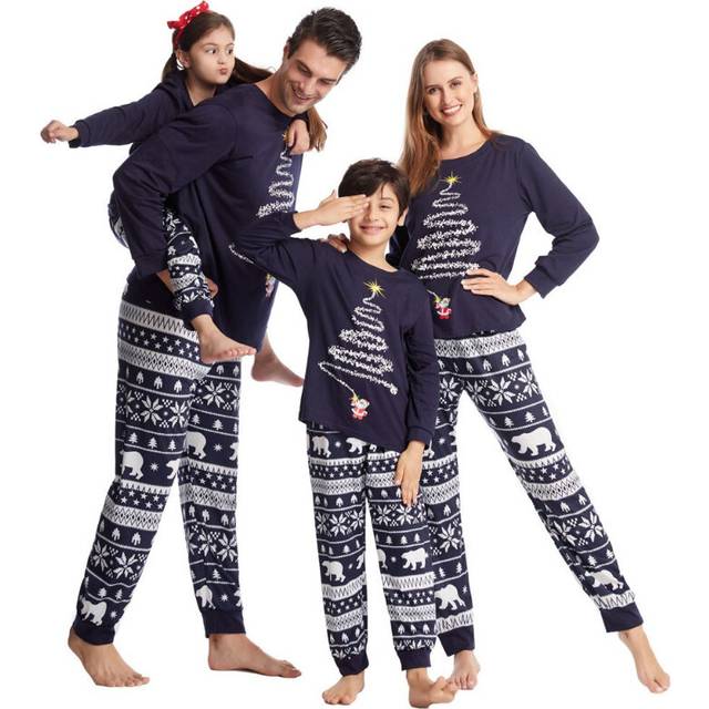 (2XL Mom) Family Matching Christmas Pyjamas Adult Kids Xmas Nightwear Pajamas Pjs Set