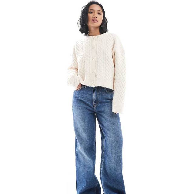 New Look Women's Petite Dark Blue Adalae High Waisted Wide Leg Jeans - 16L28