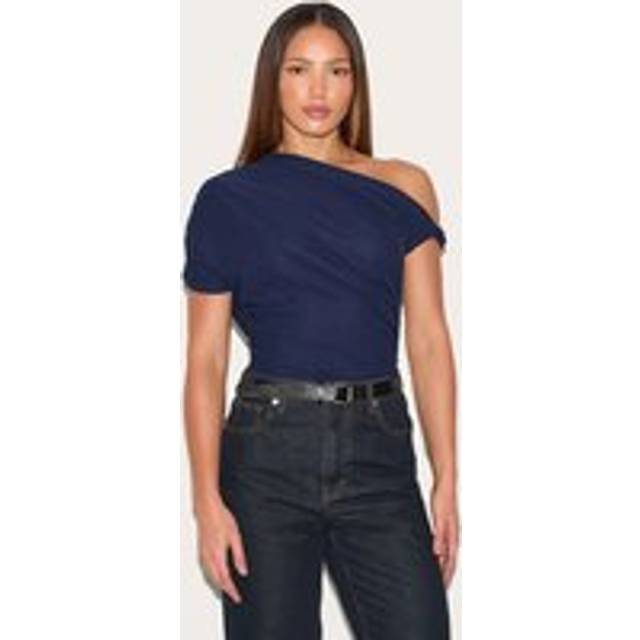 Tall Navy Soft Touch Twist Detail Bodysuit, Blue - 8