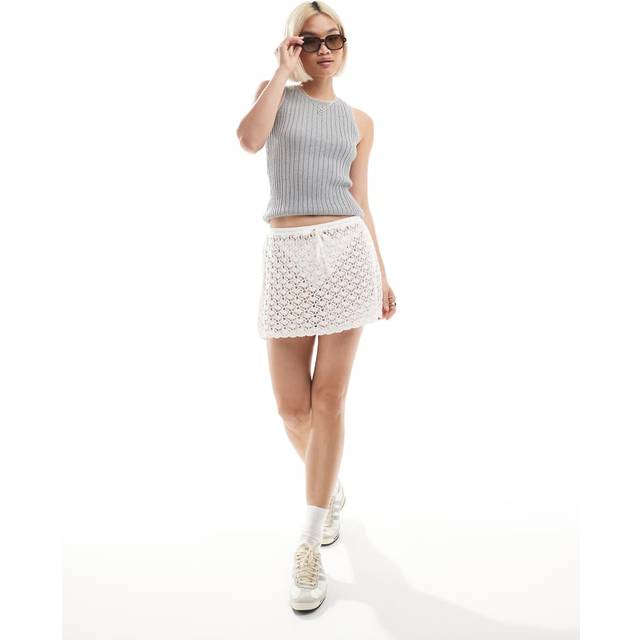 Crochet-Style Pull-On Cover Up Skirt