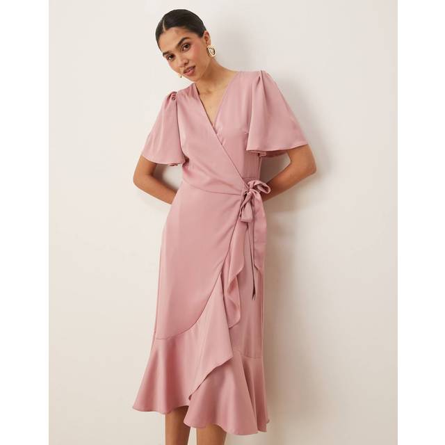 Y.A.S Midikjole Med Slå-Om-Snit - Satin