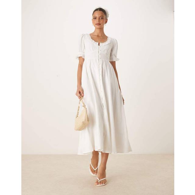 Nobody's Child Flossie Pure Organic Cotton Midaxi Dress, White