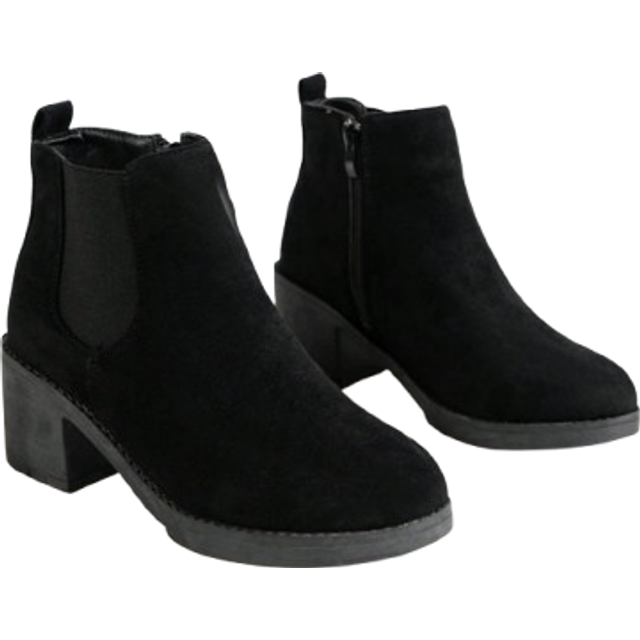 SHEIN New Arrival Thick Heel Platform Black Fashion Tassel Zipper Short  Boots For Women