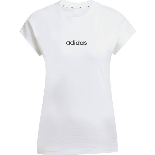 Adidas Essentials Linear T-shirt Damer Vit - S - vit
