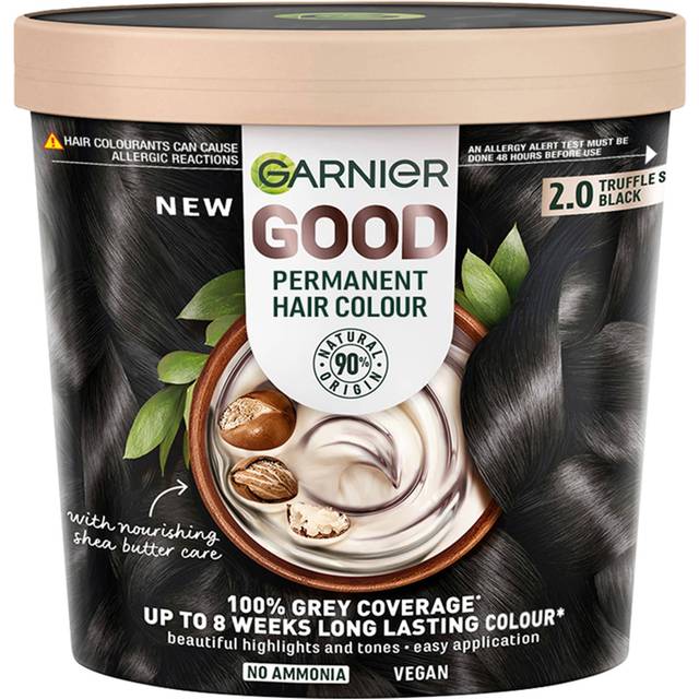 Garnier Good Permanent Hair Dye No Ammonia Formula 100% Grey Coverage 2.0 Truffle Soft Black