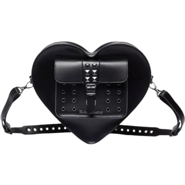 Dr. Martens Kiev Leather Hardware Heart Shaped Bag - Black
