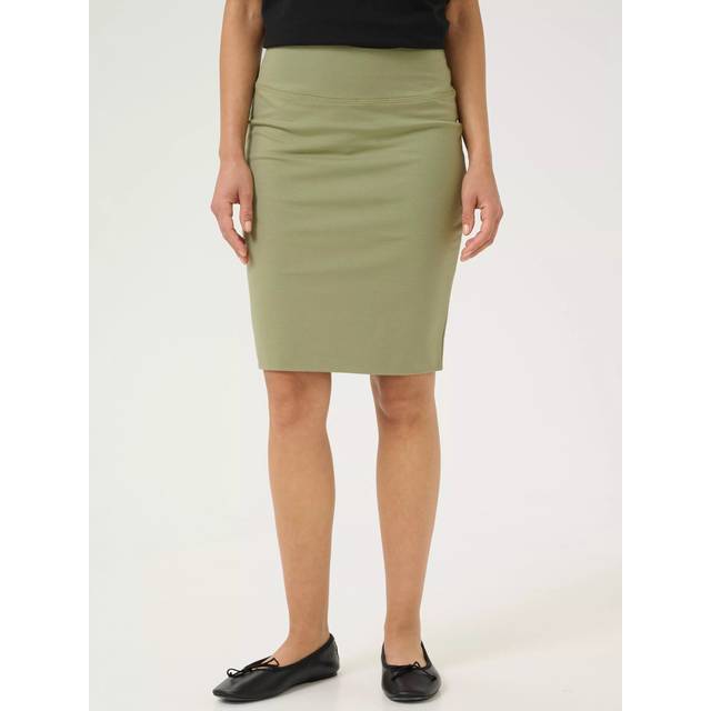 KAFFE Penny Knee Length Skirt, Mid Green