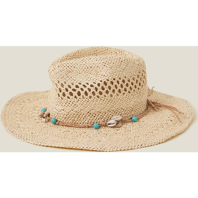 Shell Beaded Straw Stetson Hat - Accessorize - Multicolour - One Size
