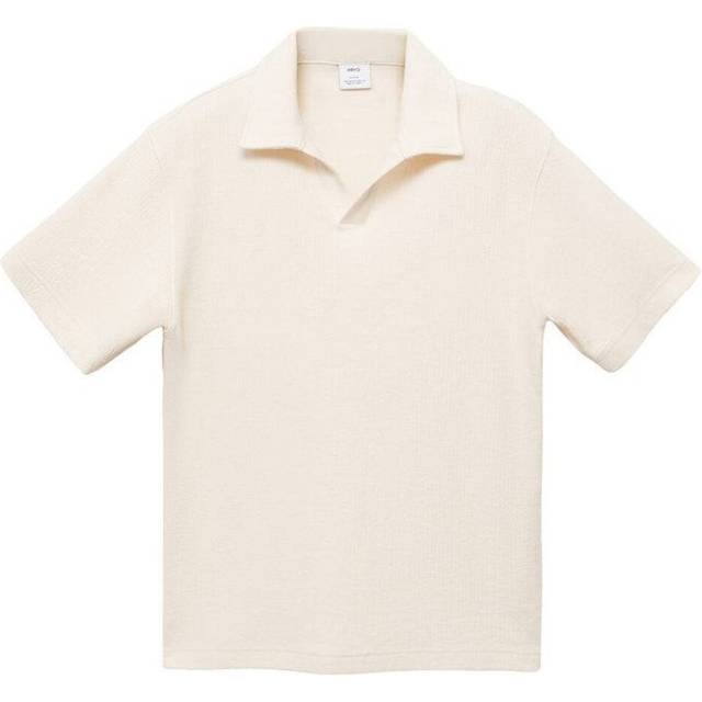 Regular-fit textured polo shirt ecru - Man - S - MANGO MAN - Ecru