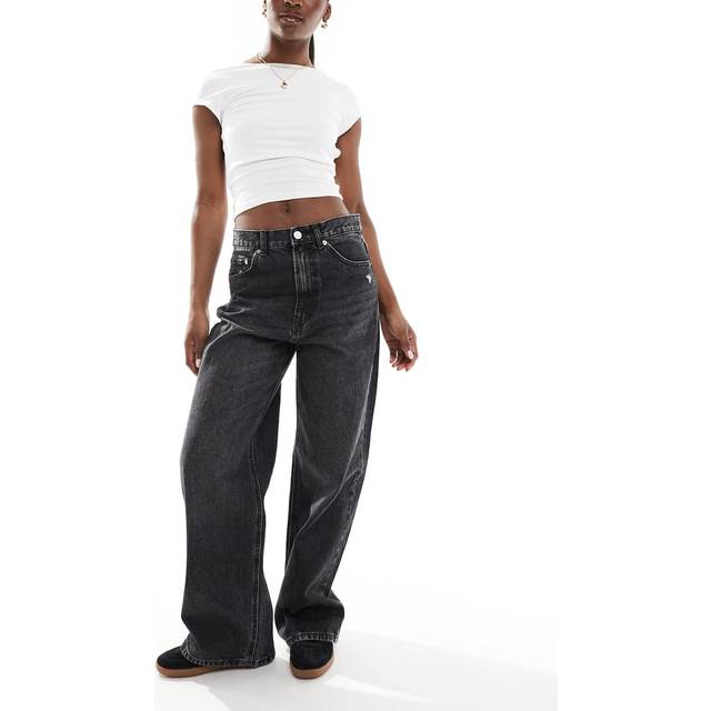 Stradivarius D88 Baggy wide-leg jeans Washed black 10