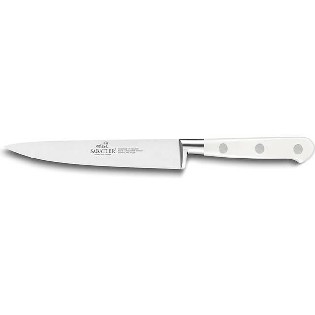 Lion Sabatier® Ideal Toque Blanche 20cm Flexible Filleting Knife (White Handle with Stainless Steel Rivets)
