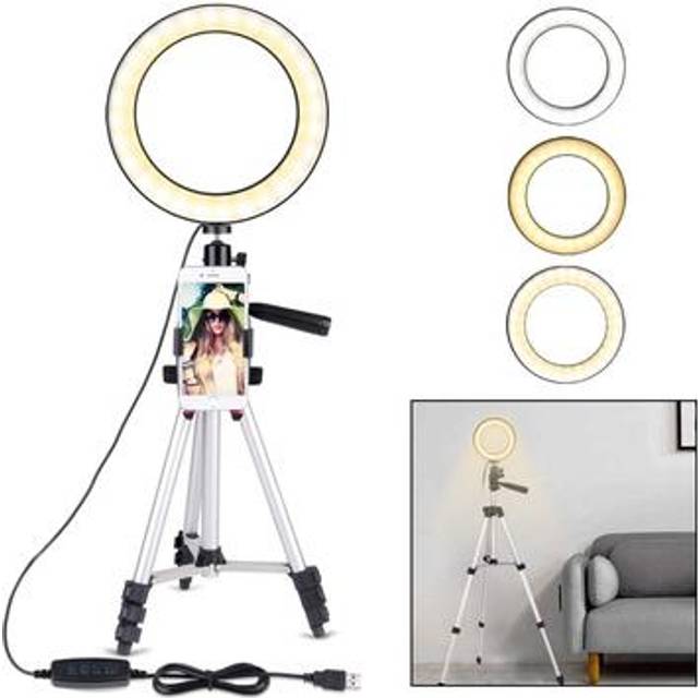 Stativ med mini-ring USB LED-lampa - 7.9