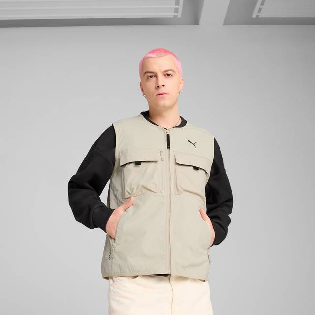 PUMAtech Cargo Vest Men Jacket, Desert Dust, size Medium (Medium)