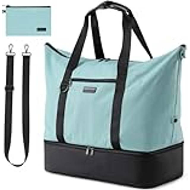 SEPWIK Resa Duffelväska Weekender Övernattningsväska Väska Väskor med Skofack, Vattentät Sport Gymväska Handbagage för Män Kvinnor Scandihome Serie, gRÖN