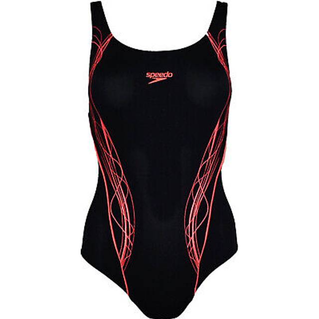 Speedo womens panel muscleback one piece swimming costume - 30