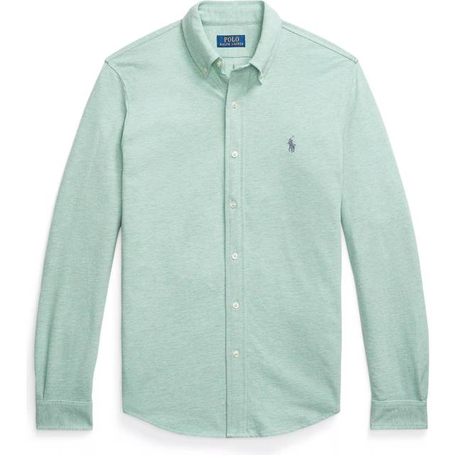 Featherweight Logo Shirt - CELADON HEATHER/C7517 - All-American label Polo Ralph Lauren is defined by its preppy aesthetic. Built on the brand's sporting heritage with East Coast inspired design, each collection is brimming with clean cuts, signature motifs and, of course, that pony logo.
