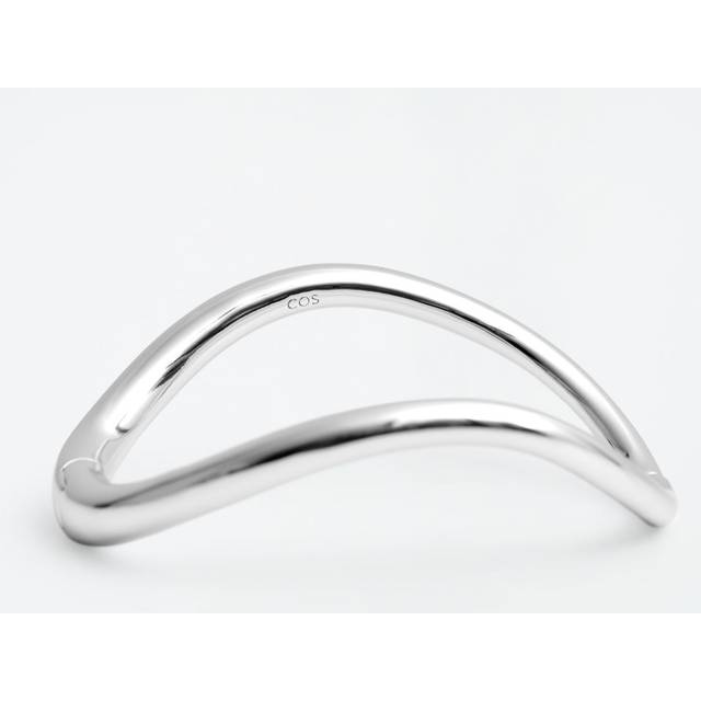 Curved Hinged Bangle - Silver - XS/S