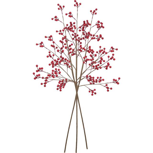 Argos Home Artificial Red Berry Branch Stems 3 Pack - 80cm