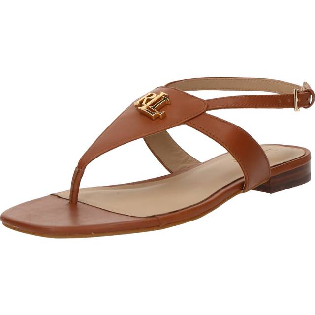 Lauren Ralph Lauren for woman. 802959145001 Everley leather sandals black (39), Flat, Buckle, Casual