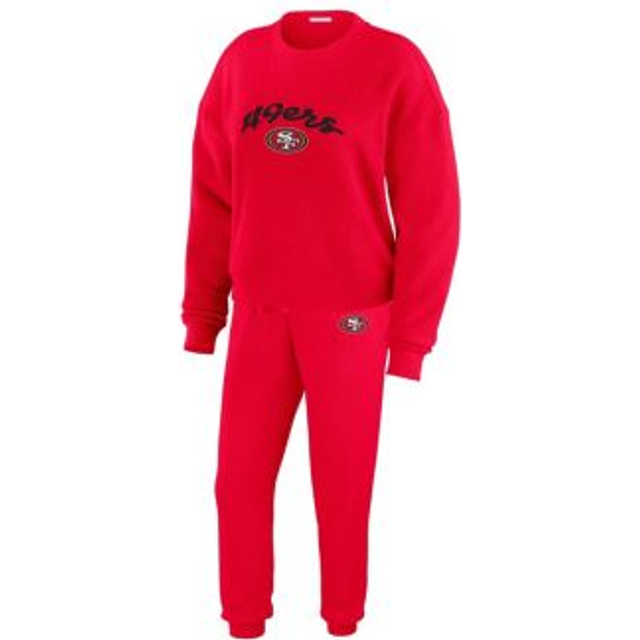 Women's WEAR by Erin Andrews Cream San Francisco 49ers Knitted Tri-Blend Long Sleeve T-Shirt & Pants Lounge Set