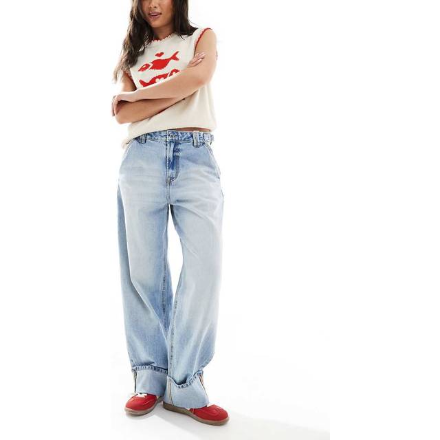 Stradivarius D89 Barrel baggy loose jeans MEDIUM LIGHT BLUE DENIM 12