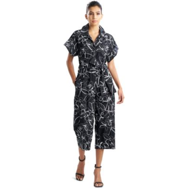 Natori Flower Stencil Jumpsuit