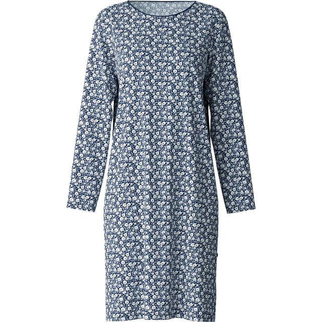 Calida Favourites Sleep Long-Sleeves Nightdress - Navy-2 - Small * Kampanj *