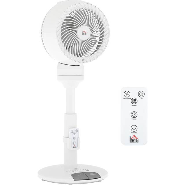 HOMCOM White Adjustable Air Circulator Fan 9 inch - 31 x 31 x 61cm