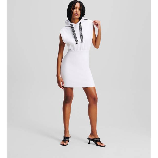 Karl Lagerfeld, Sleeveless Hoodie Dress, Woman, White, Size: L