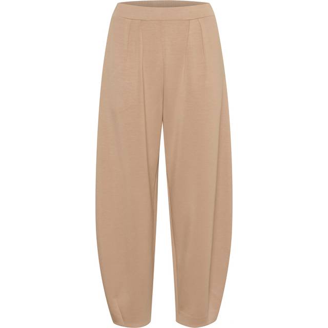 InWear, Byxor, Dam, L, Polyester, Loose Fit Byxbyxor med vida ben - beige (L)