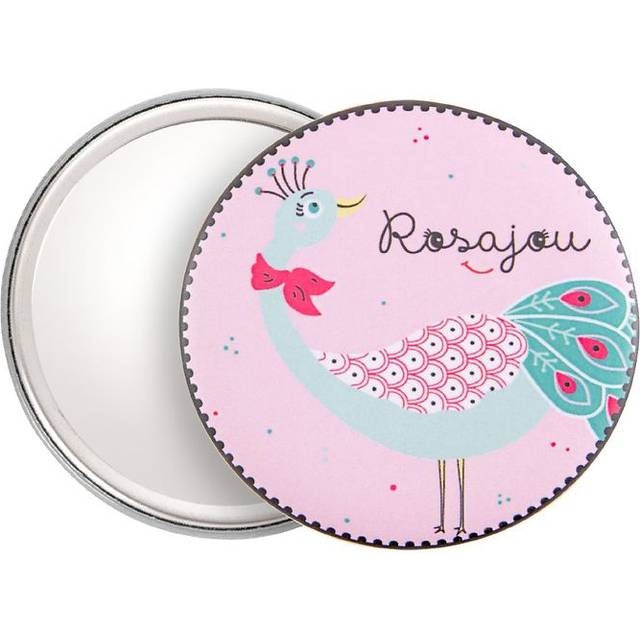 Rosajou Fickspegel - Rose m. Påfågel - Rosajou - One Size - Spegel