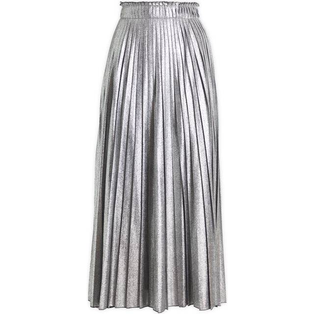 Max Mara Weekend, Kjol, Dam, L, Bomull, Asymmetrisk Ribbstickad Kjol - gray (L)