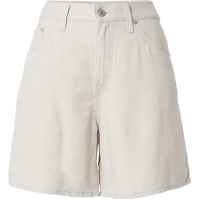 High Baggy Shorts in Linen Blend - Crystal Grey Linen - W25