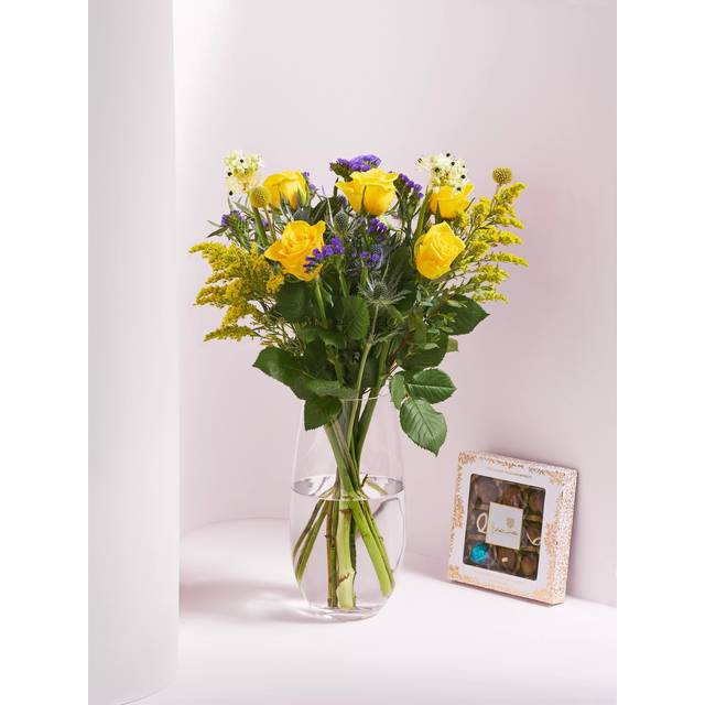 John Lewis Sunshine Mixed Hand Tied Bouquet & Chocolates