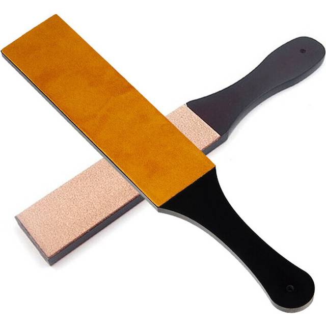 (a-yuan se 1 PCS CHOICE) Genuine Leather Straight Razor Folding Knife Sharpening Shave Sharpener Sharpening Belt polishing Leather and polishing paste