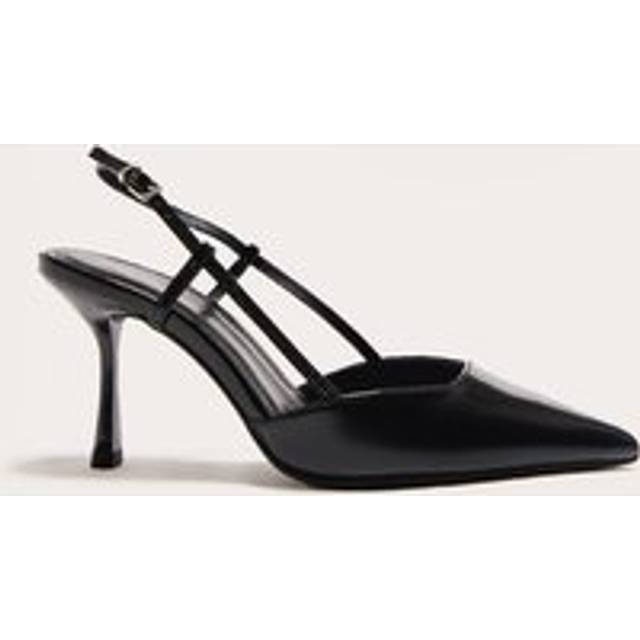 Black Patent Wide Fit Point Toe High Stiletto Court Heels, Black - 5